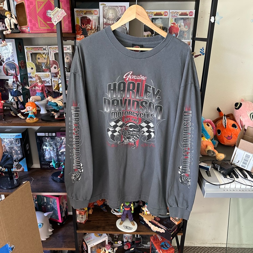 Harley Davidson Santa Fe New Mexico Long Sleeve Shirt Men’s Size 2XL Sleeve Hits